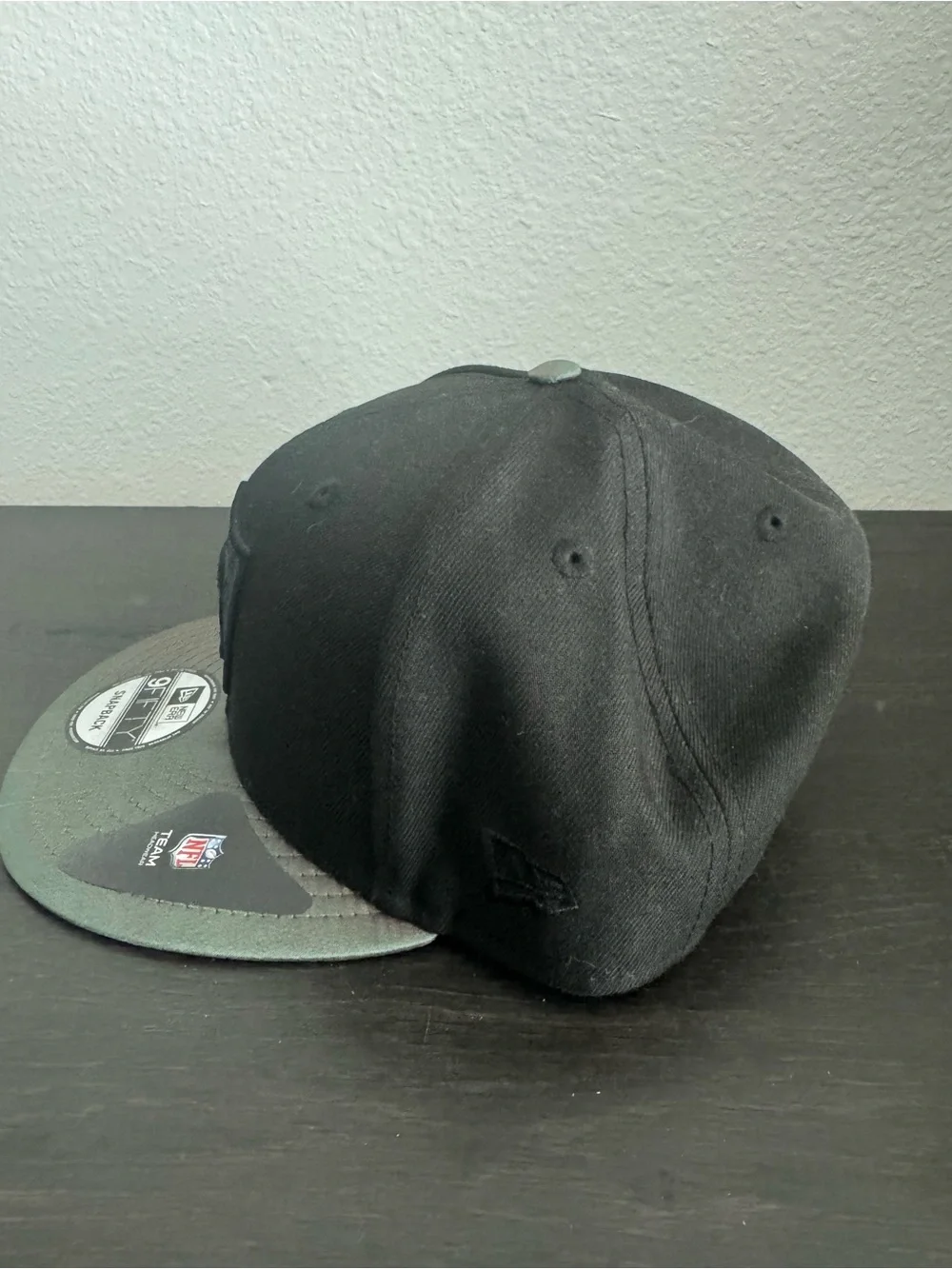 New Era Black & Olive Green Raiders Embroidered SnapBack